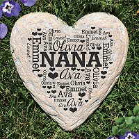 Mother's Day Gift Guide - Engraved Family Heart Garden Stone